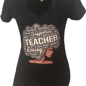 Teacher Graphic Tee | Supportive Loving Educator Shirt | Black